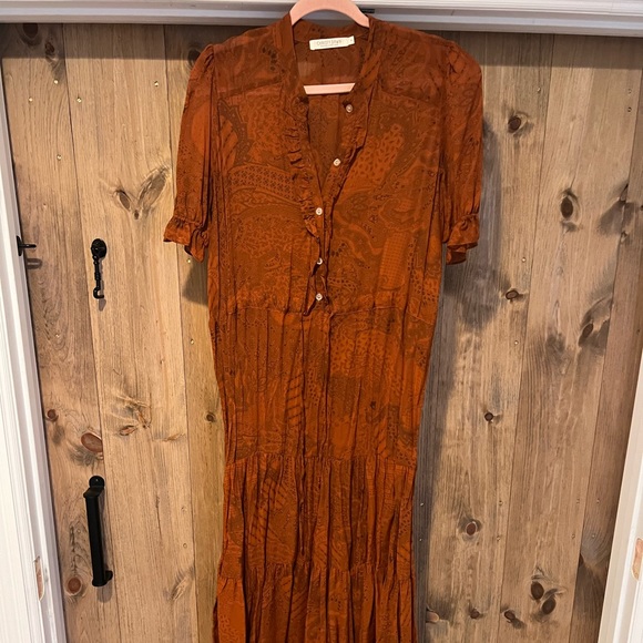 SOLD Christy Dawn Elle Dress in Pumpkin Paisley M - Picture 4 of 7
